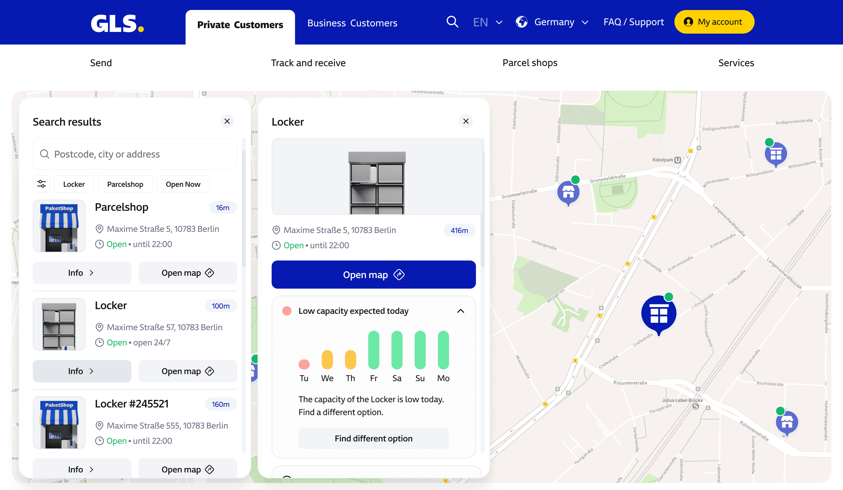 GLS Map desktop overview