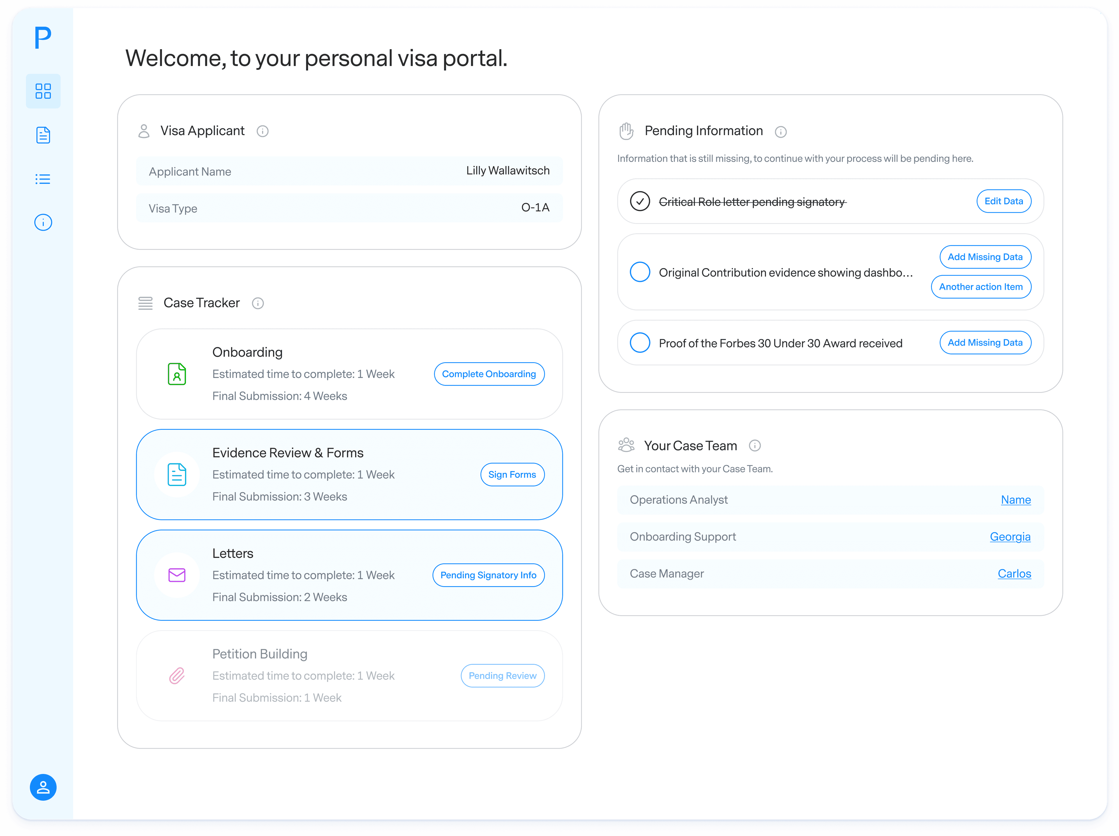 Customer facing tracker
