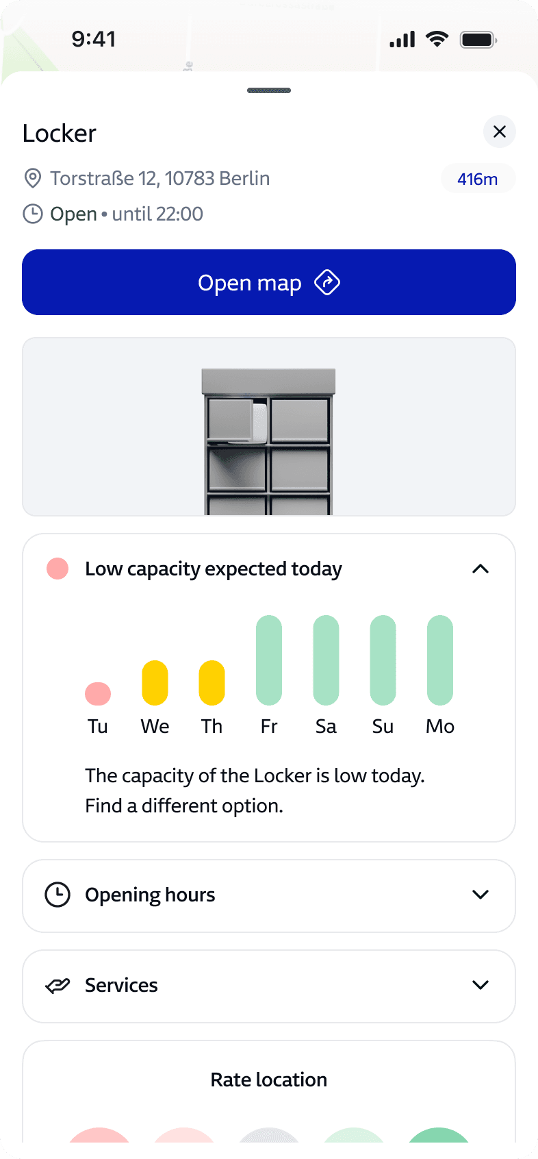 Locker detail with capacity